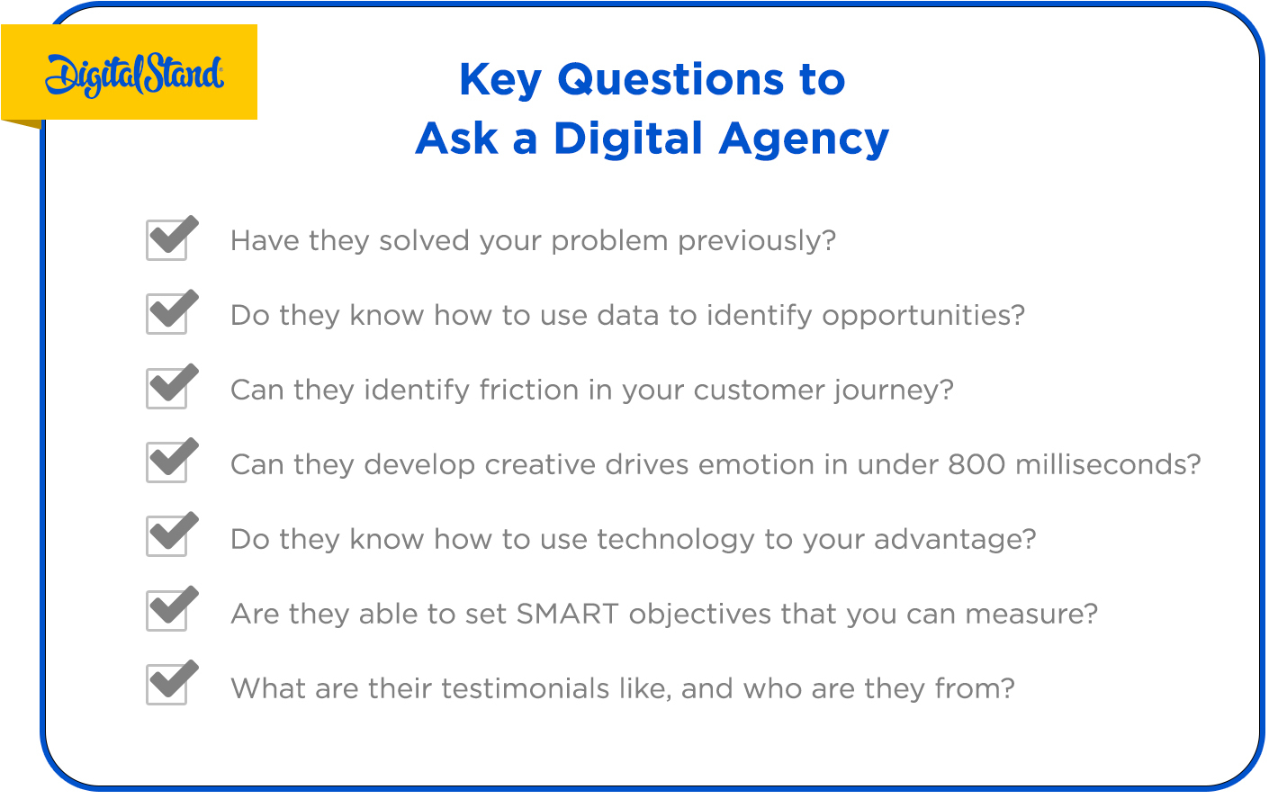 How to Choose a Digital Marketing Agency Questions