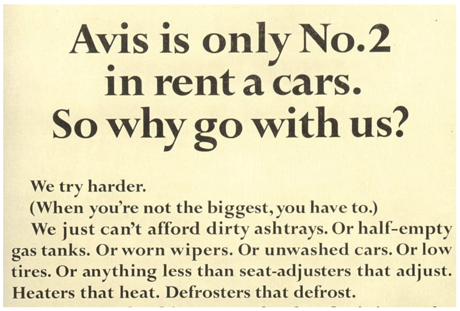 Avis is Number 2 Campaign
